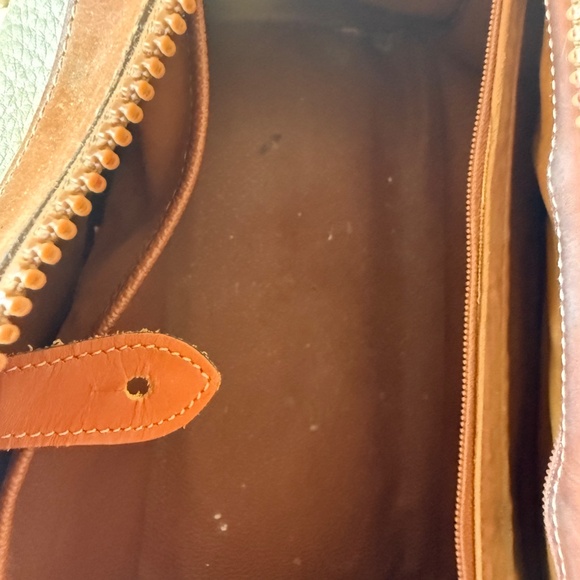 DOONEY & BOURKE USA AWL Zip Satchel Purse Doctor Bag Tote Cream /British Tan - Picture 11 of 12